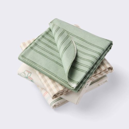 Flannel Baby Blankets - Farm Friends - 4pk - Cloud Island™: Cotton, 30" x 30", Animal Prints, Farm and Country Theme