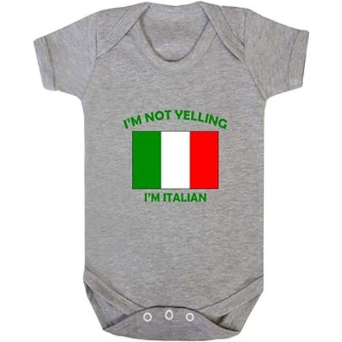 I'm Not Yelling I Am Italian Italy Baby Bodysuit One Piece Oxford Gray 6 Months