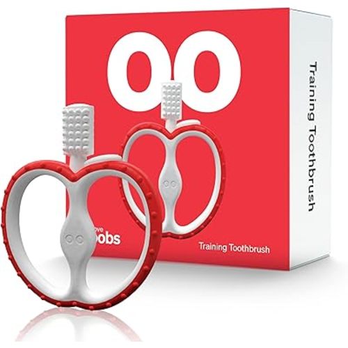 Baby Teething Relief Toys by LoveNoobs™, Baby Toothbrush, Silicone Teethers for 4-12 Months, Teether Toys, BPA/BPS Free, 100% Food-Grade Silicone, Red