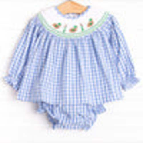 9 Months Pond Paddlers Smocked Diaper Set, Blue – Stitchy Fish