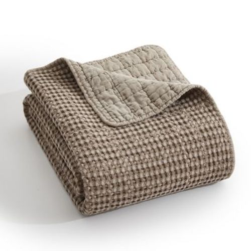 Mills Waffle Navy Quilted Throw - Levtex Home