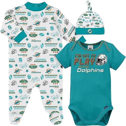 Gerber Unisex Baby NFL Team Footed Sleep and Play and Bodysuit Gift Set