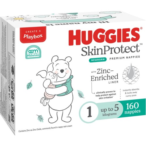 Huggies Newborn Nappies Size 1 (up to 5kg) 160 Pack