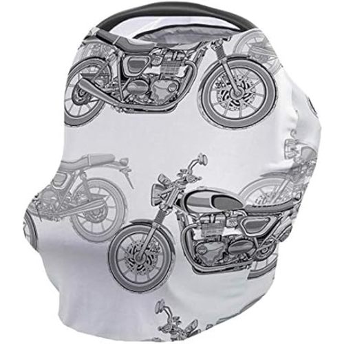 Baby Car Seat Covers for Newborns Cool Motorcycle Carseat Cover for Girl Boy Soft and Breathable Healthy Fabric Stretchy Adjustable Nursing Breastfeeding Covers 26x27.6inch