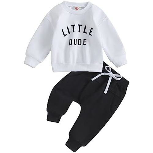Toddler Baby Boy Clothes Cute Letter Print Long Sleeve Sweatshirt Tops and Stretch Pants Newborn Fall Winter Outfit