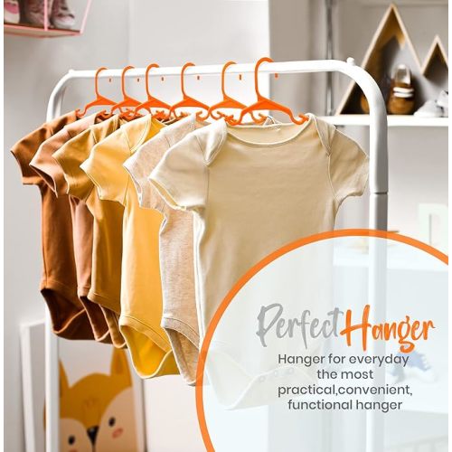 Utopia Home 60 Pack Kids Hangers - 11.5 Inch Plastic Baby Hangers for Closet - Childrens Hangers for Clothes & Infant Hangers for Closet - Ideal for Everyday Standard Use (Orange) - Pack of 60