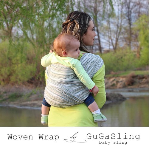 GuGaSling Woven Wrap Herb, Heaven, Baby carrier, Woven wrap, Baby wrap, 100% Cotton, Baby Shower Gift, Gift for new mom