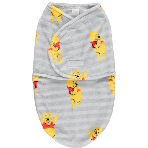 Disney Winnie The Pooh Single Ply Baby Swaddle Sack, Easy Wrap Infant Swaddling Blanket, Soft Comfort Swaddler/Hospital Swaddles for Newborns, Stripe
