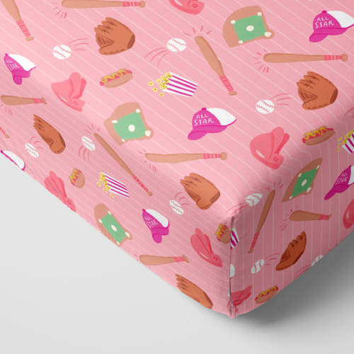 Pink All Stars Fitted Crib Sheet - Little Sleepies