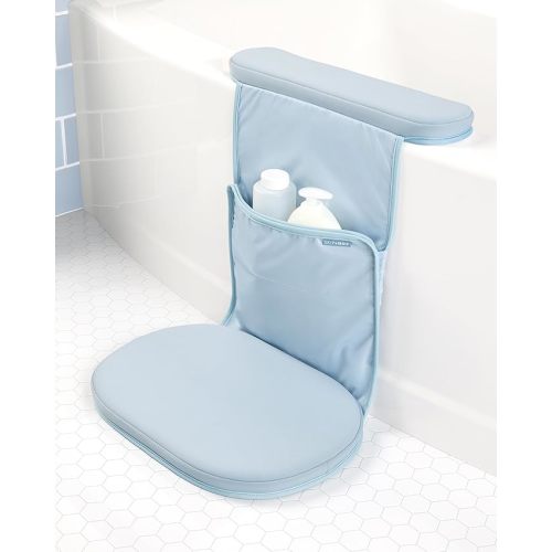 Skip Hop Baby Bath All-in-One Cushioned Elbow Saver & Kneeler Pad Set with Height-Adjustable Design and Quick-Dry Material, Wave