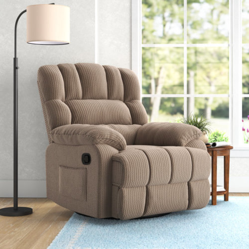 Breasha 39.7" Wide Manual Upholstered Swivel Rocker Recliner