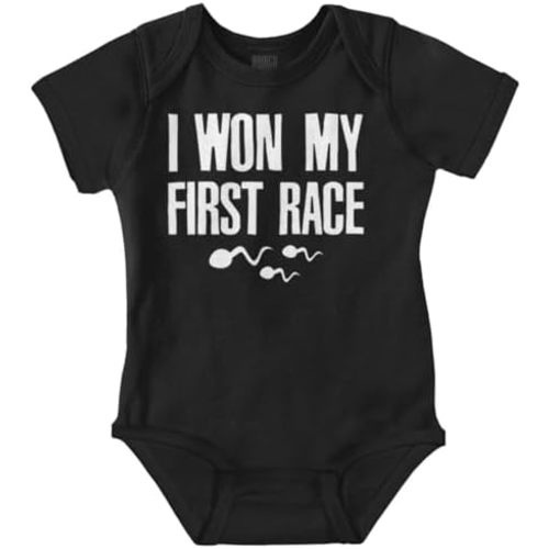 Brisco Brands I Won My First Race Little Swimmers Baby Romper Boys or Girls
