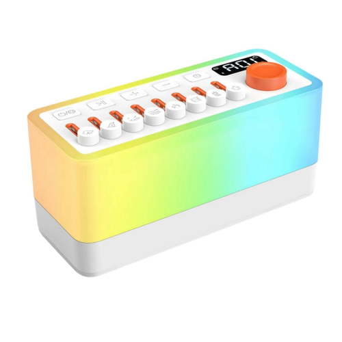 White Noise Sleep Sound Machine with 8 , Portable Bluetooth Speaker, 12 Colors Night Ligh,0k455