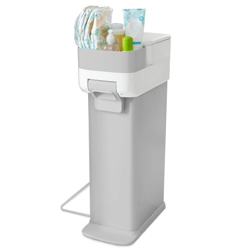 Skip Hop Diaper Pail with Dual Air-Lock, Universal Refill Bags, White
