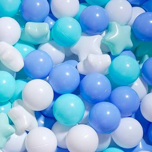 MoonxHome Ball Pit Balls for Toddlers, BPA Free Crush Proof Plastic Toy Balls for Ball Pit, Children's Pool Water Toys, Macaron Ocean Balls for Play Tent 2.15 Inch Pack of 100…