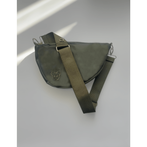 citymini sling diaper bag - OLIVE (limited edition) + pink checker strap