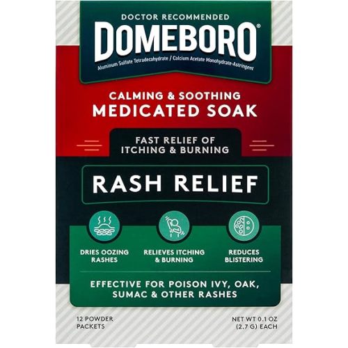 Domeboro Medicated Soak Rash Relief (Burow’s Solution), 12 Count (Pack of 1) - Packaging May Vary