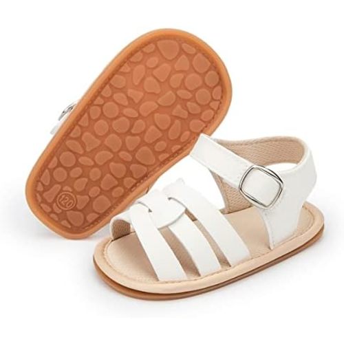 Babelvit Infant Baby Girl Boy Sandals Comfort Premium Summer Outdoor Casual Beach Shoes with Flower Bowknot Anti Slip Rubber Sole Newborn Toddler Prewalker First Walking Shoes