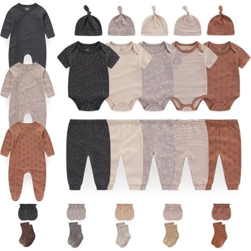 Unisex Baby Clothes 28Pcs Cotton Layette Gift Set and Accessories