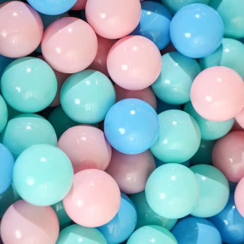 Heopeis Ball Pit Balls Pack of 100 200 500 - Star and Round Set BPA Free Phthalate Free Non-Toxic Crush Proof Play Balls Soft Plastic Balls for Toddlers Baby Kids Birthday Pool Tent Party