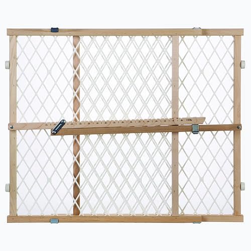 Toddleroo by North States Diamond Mesh Wooden Baby Gate: 26.5"- 42" Wide. Pressure Mounted Baby Gate for Doorway. (23" Tall, Sustainable Hardwood)