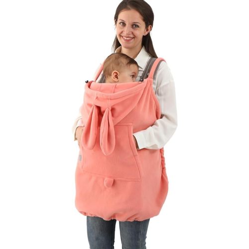 Baby Carrier Cover Stroller Cover -Newborn Hooded Stretchy Cloak Reversible,Cloak Kangaroo Hoodie Baby, Suit for All Seasons-Pink