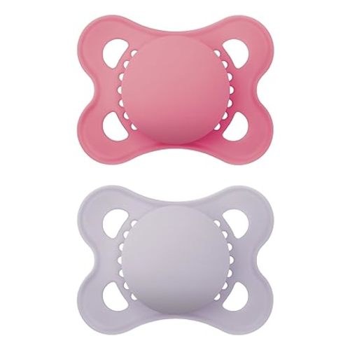 MAM Original Matte Baby Pacifiers 0-6 Months, Binky for Newborn Babies, BPA-Free Skin Soft Silicone Nipple, Easy to Clean, Developed with Medical Experts, 2 Count, With Sterilizer Case, Made in Europe