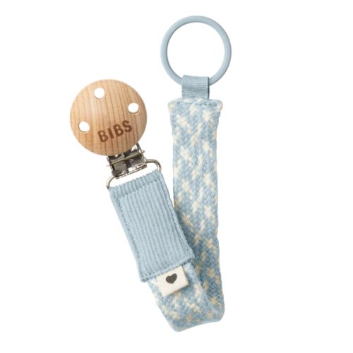 Braided Pacifier Clip Baby Blue & Ivory | bibsworld.com – Bibsworld store US
