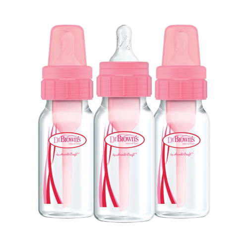 Dr. Brown's Natural Flow Anti-Colic Baby Bottles - Pink - 4oz - 3 Pack