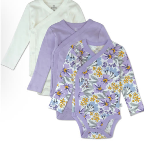 3-Pack Organic Cotton Long Sleeve Side-Snap Bodysuits | Honest Baby Clothing