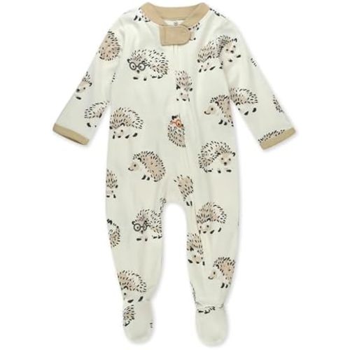 HonestBaby Baby Boys' Sleep and Play Footed Pajamas One-Piece Sleeper Jumpsuit Zip-front Pjs Organic Cotton