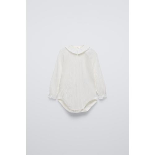 EMBROIDERED BODYSUIT - Ecru | ZARA United States