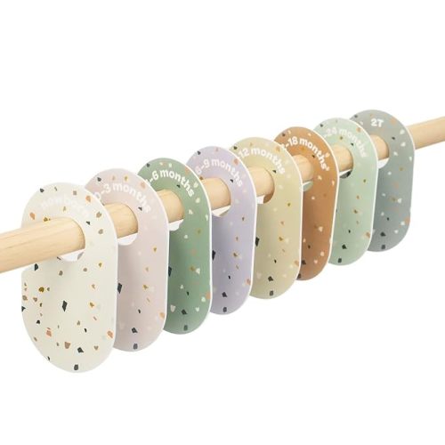 3 Sprouts Baby/Toddler Hanger Closet Dividers Set of 8 (Color: Terrazzo)