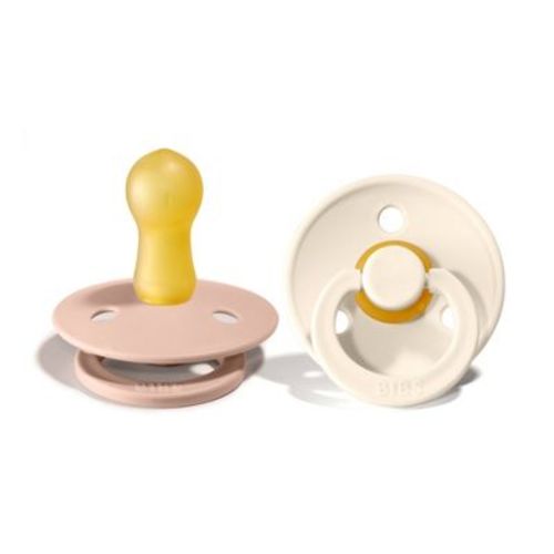 Bibs Colour Latex Pacifier - 6-18 Months - Size 2 - 2pk - Blush/ivory