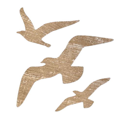 Coastal Wooden Seagull Hanging Decoration Marine Wall Art Beach Ornaments for Home Design by Nature