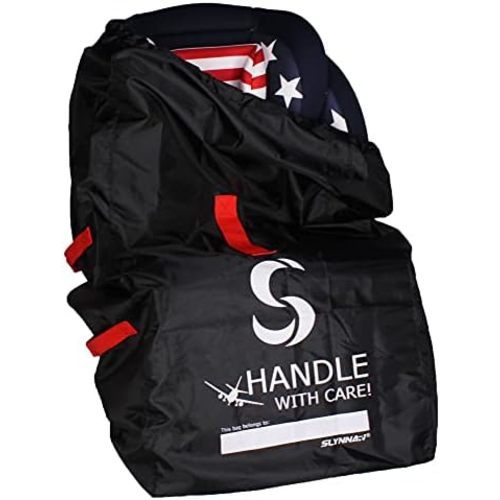 Car Seat Travel Bag for Airplane - Fits Convertible Car Seats, Infant carriers & Booster Seats, Black Upgrade