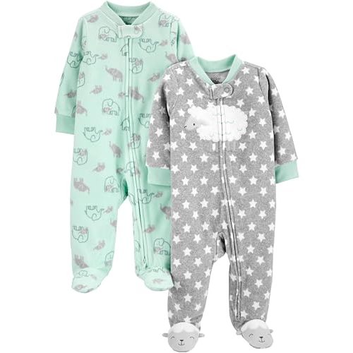 Simple Joys by Carter's Baby 2-Pack Neutral Fleece Footed Sleep and Play