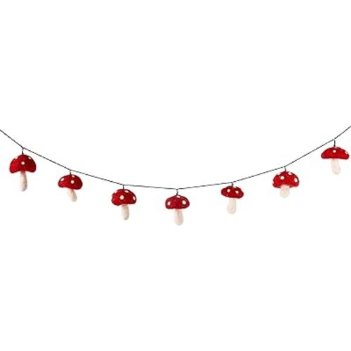 Felt Mushroom Garland-Red
