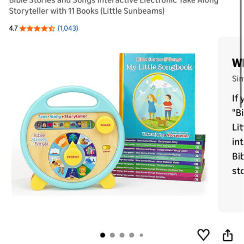 Bible Stories and Songs Interactive Electronic Take Along Storyteller with 11 Books (Little Sunbeams)