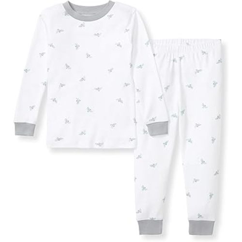 Burt's Bees Baby Baby Boys Pajamas, 2-Piece Long Sleeve Tee and Long Pant Cotton PJ Set, Sizes for 12 Months to 12 Years