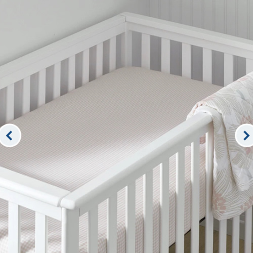 Ditsy Gingham Classic Cool Organic Cotton Percale Fitted Crib Sheet