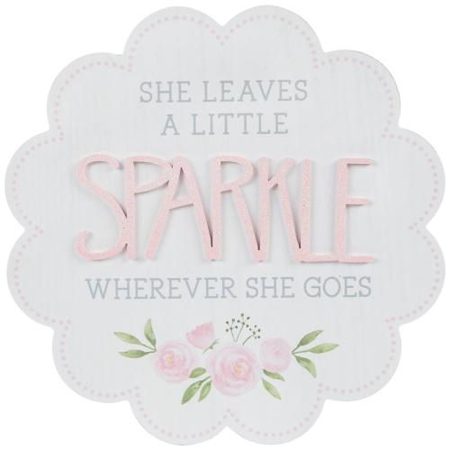 She Sparkles Floral Wood Wall Decor