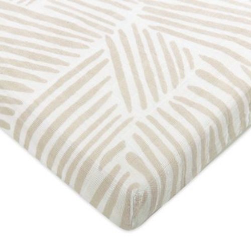 Babyletto Oat Stripe Muslin All-stages Midi Crib Sheet