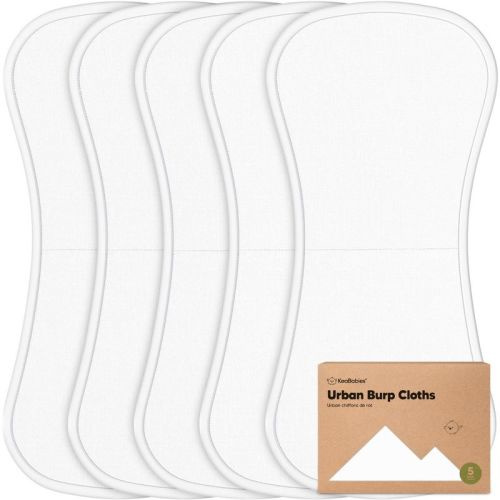 KeaBabies 5pk Urban Baby Burp Cloths, Organic Burping Cloth for Babies, Burp Rags for Baby Girls, Boys, Color: Soft white