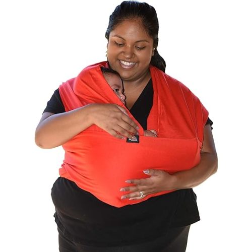 Baby Wrap Carrier Soft, Stretchy, Cotton Baby Wrap, Baby Sling, Nursing Cover Up for use with Newborn-Toddler: Evenly distributes Weight for More Comfortable Carrying (red)