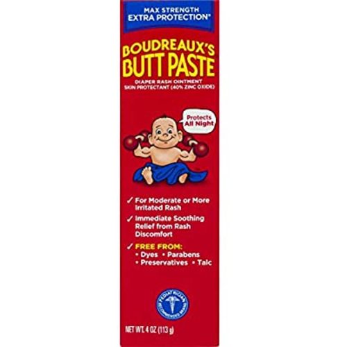 Boudreaux's Butt Paste Diaper Rash Ointment | Maximum Strength | 4 Ounce (Pack of 1) Tube | Paraben & Preservative Free