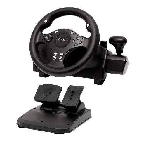 DOYO Racing Wheel for PC, PS3, PS4, Xbox One, Switch – 270° Steering Wheel with Pedals, Dual Vibration, Gear Shifter – R270