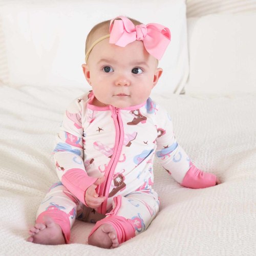 Boot Scootin Convertible Zip Romper Pink