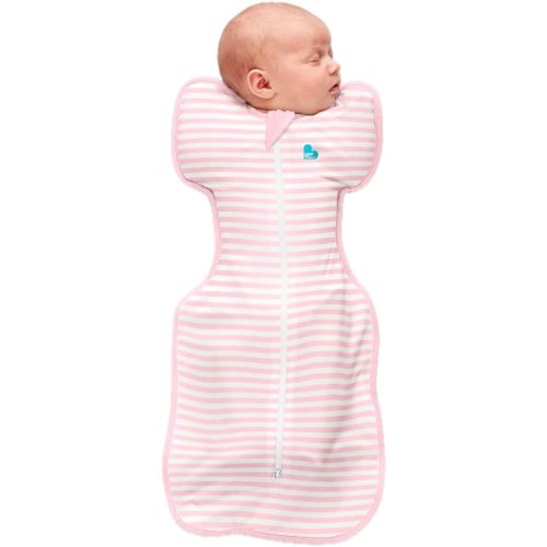Love to Dream Swaddle UP, 1.0 TOG, Baby Sleep Sack, Self-Soothing Swaddles for Newborns, Improves Sleep, Snug Fit Helps Calm Startle Reflex, Newborn Essentials for Baby, Small 8-13lbs, Stripe Pink