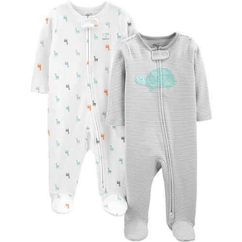 Simple Joys by Carter's Baby Neutral 2-Pack Cotton Footed Sleep and Play 3-6 months